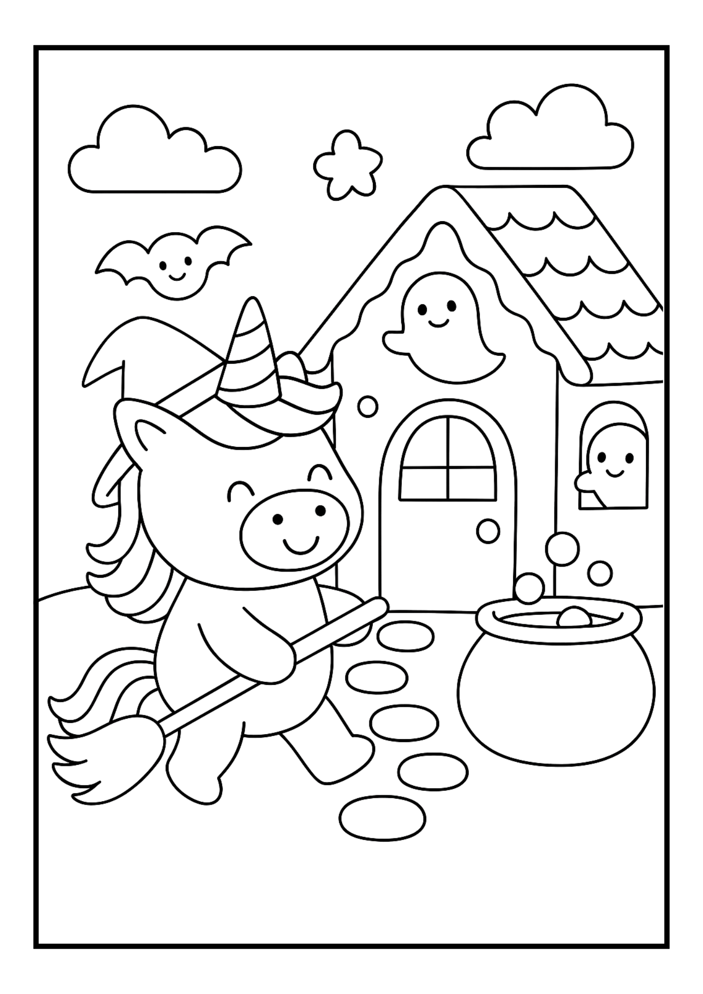 Free Halloween Unicorn Coloring Pages – 10 Cute Printables (PDF)