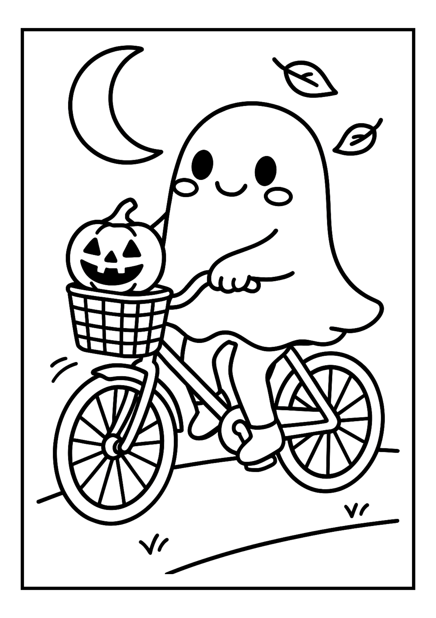 Free Halloween Ghost Coloring Pages – Cute Sports Set (PDF, 300 DPI)