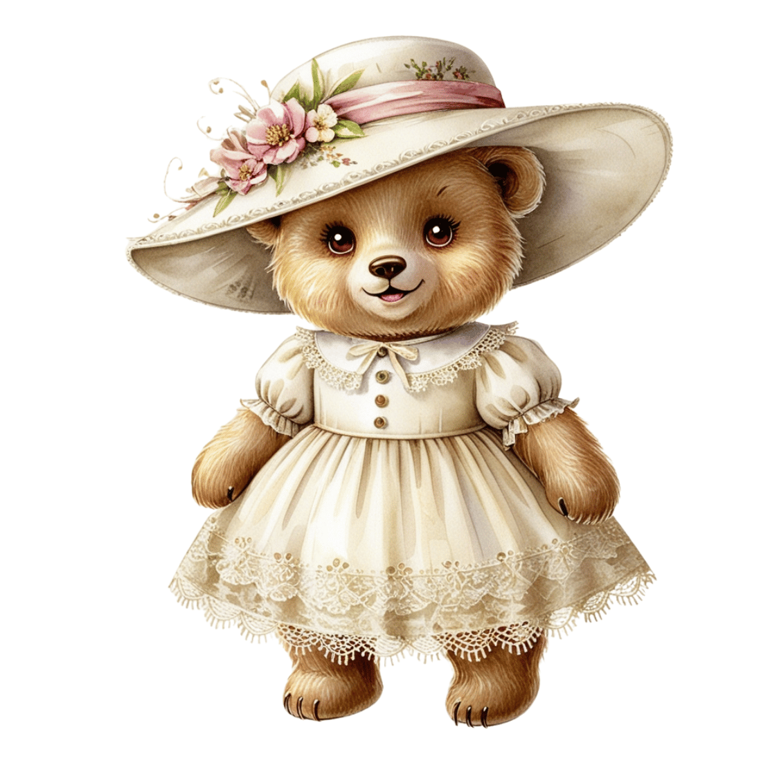 Free Vintage Teddy Bear Girl Clipart