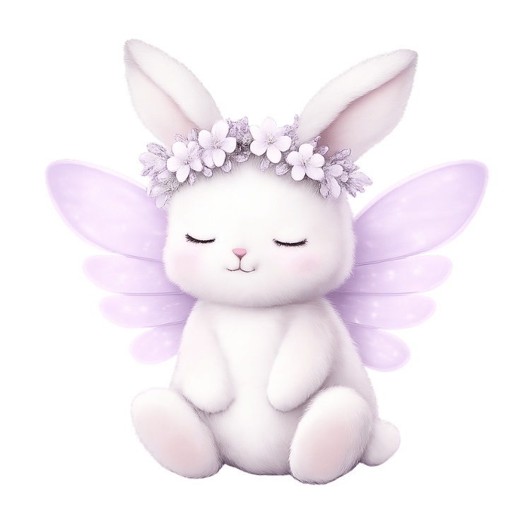 Free Lavender Bunny Fairy Clipart