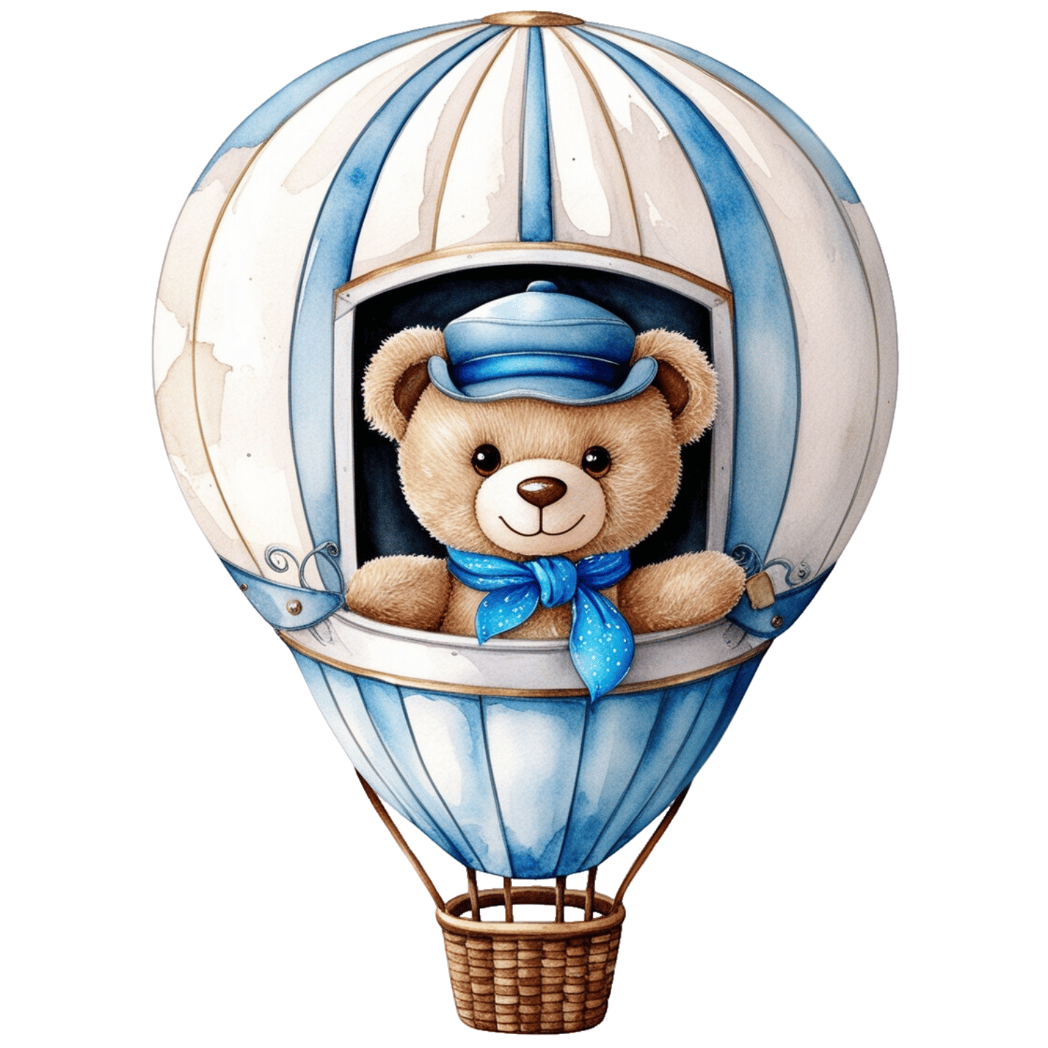 Bear in Blue Hot Air Balloon