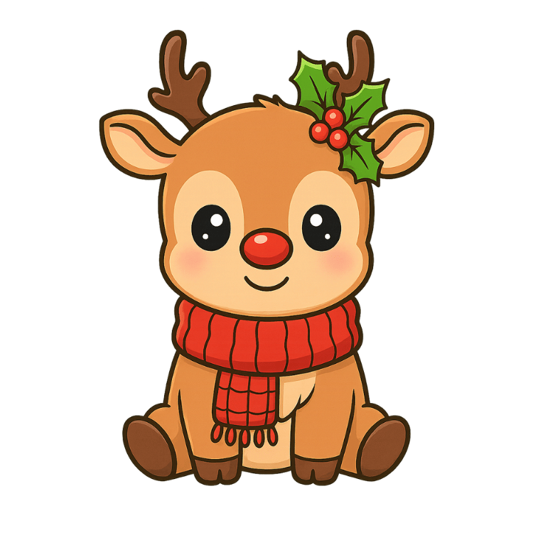 Free Cute Christmas Reindeer Clipart