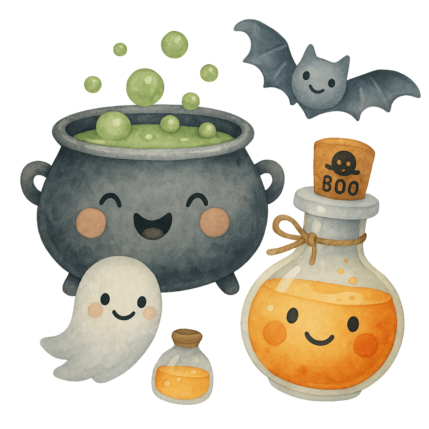 Free Cute Halloween Potion Clipart (PNG, 300 DPI)