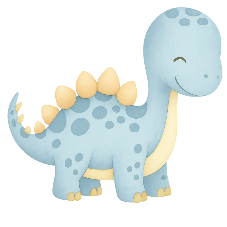 Free Pastel Blue Watercolor Dinosaur Clipart
