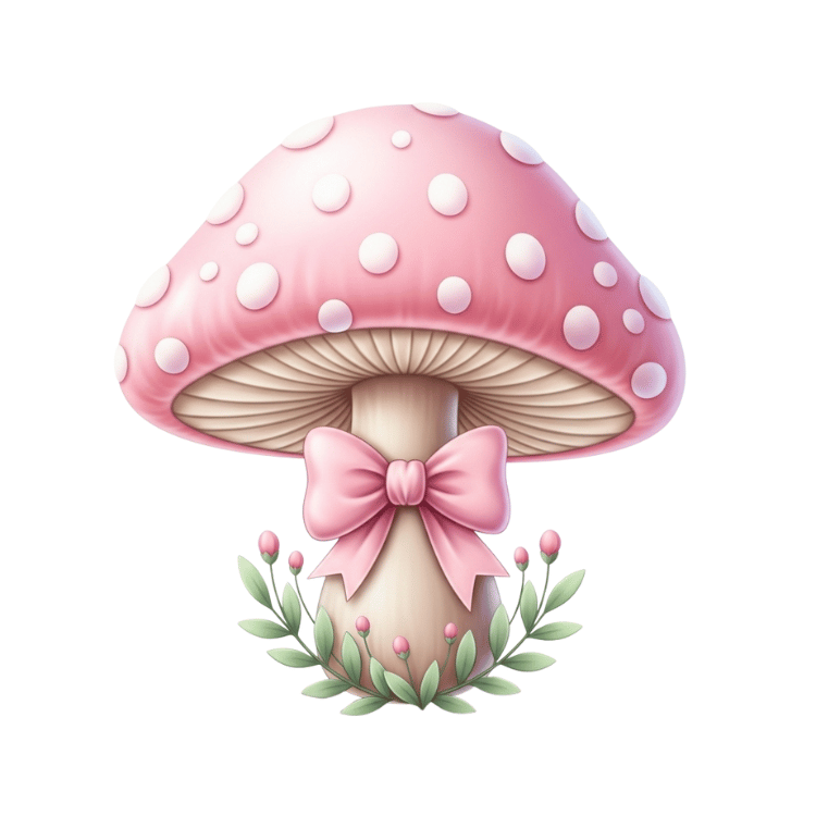 Free Pink Polka Dot Mushroom Clipart