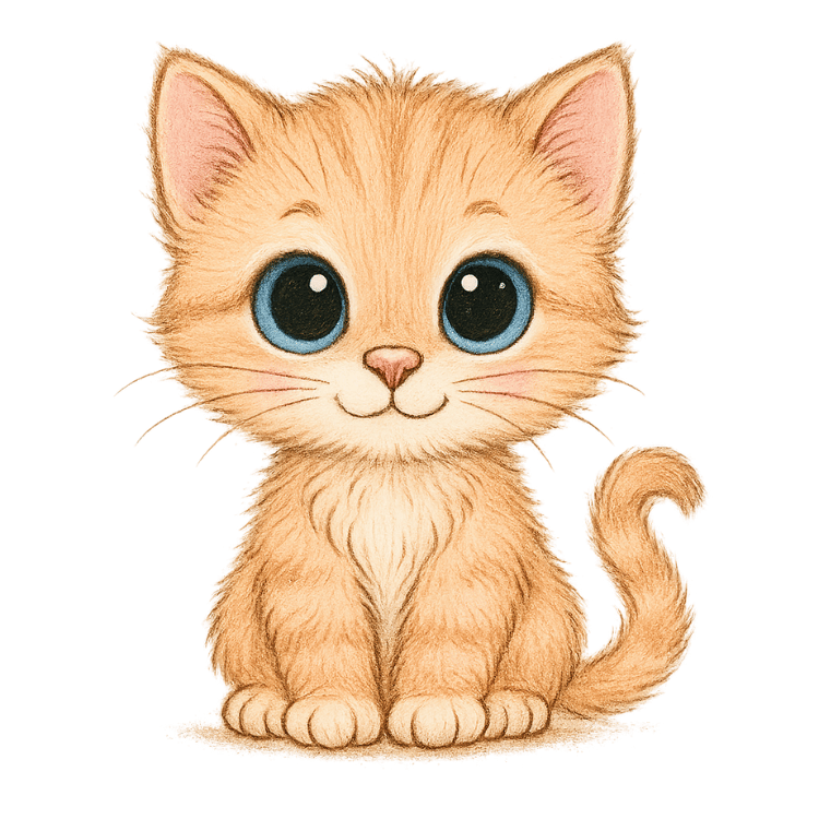 Free Cute Orange Kitten Clipart