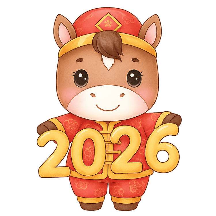 Free Cute Chinese New Year 2026 Horse Clipart