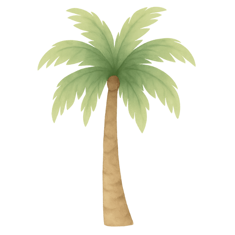 Free Watercolor Palm Tree Clipart