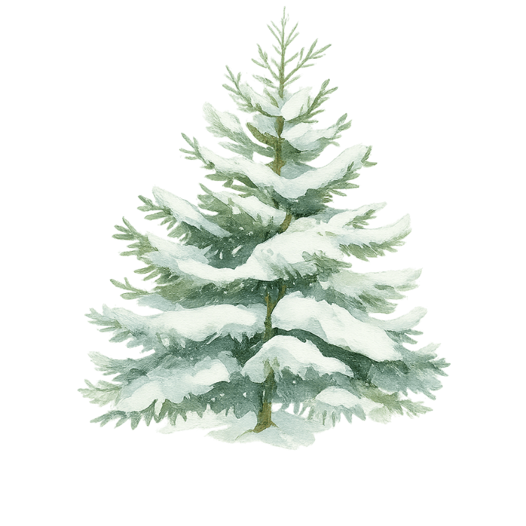 Free Cute Winter Pine Tree Clipart