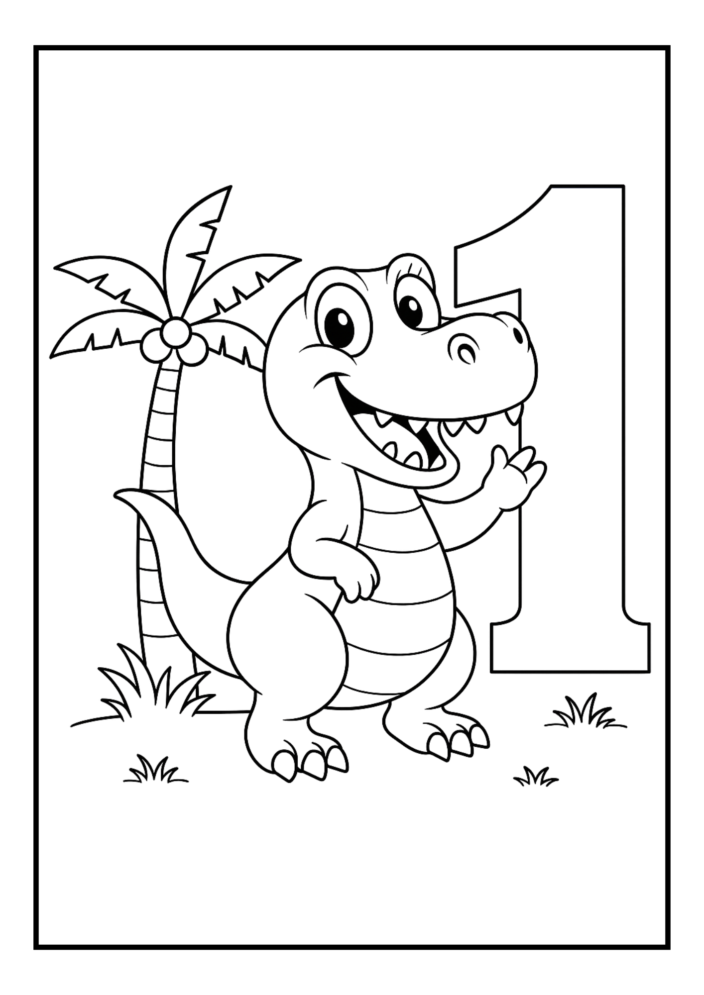 Free Dinosaur Numbers Coloring Pages 1–10 (PDF, 300 DPI)