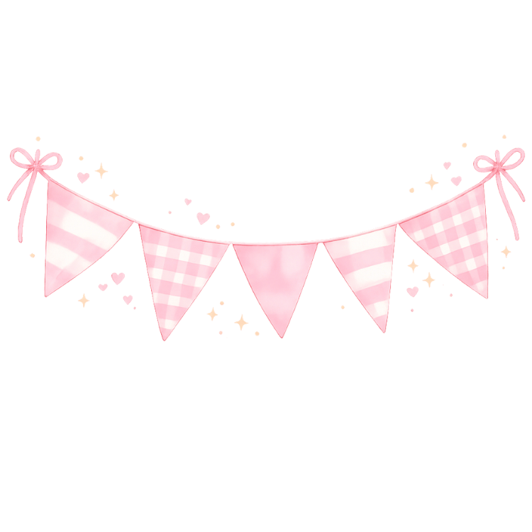 Free Pink Baby Shower Bunting Banner Clipart