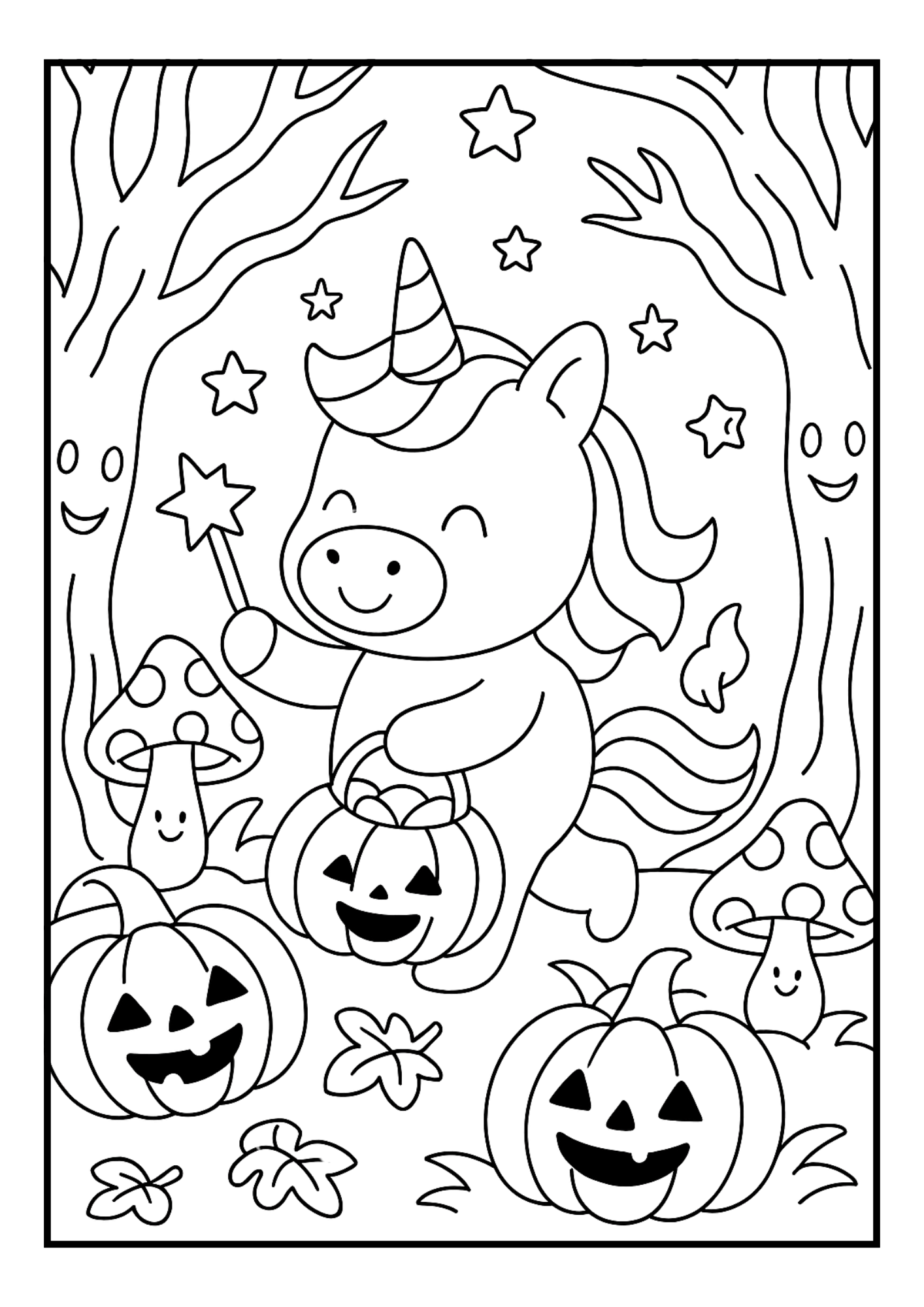 Free Halloween Unicorn Coloring Pages – 10 Cute Printables (PDF)