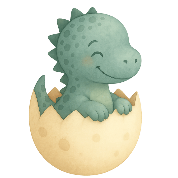 Free Cute Watercolor Baby Dinosaur Hatching Clipart
