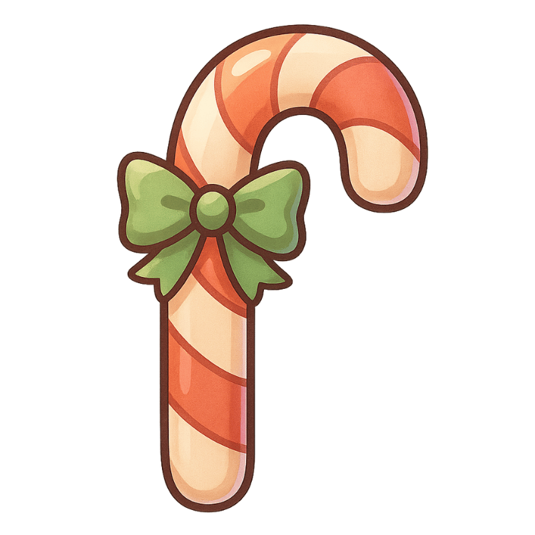 Free Cute Christmas Candy Cane Clipart