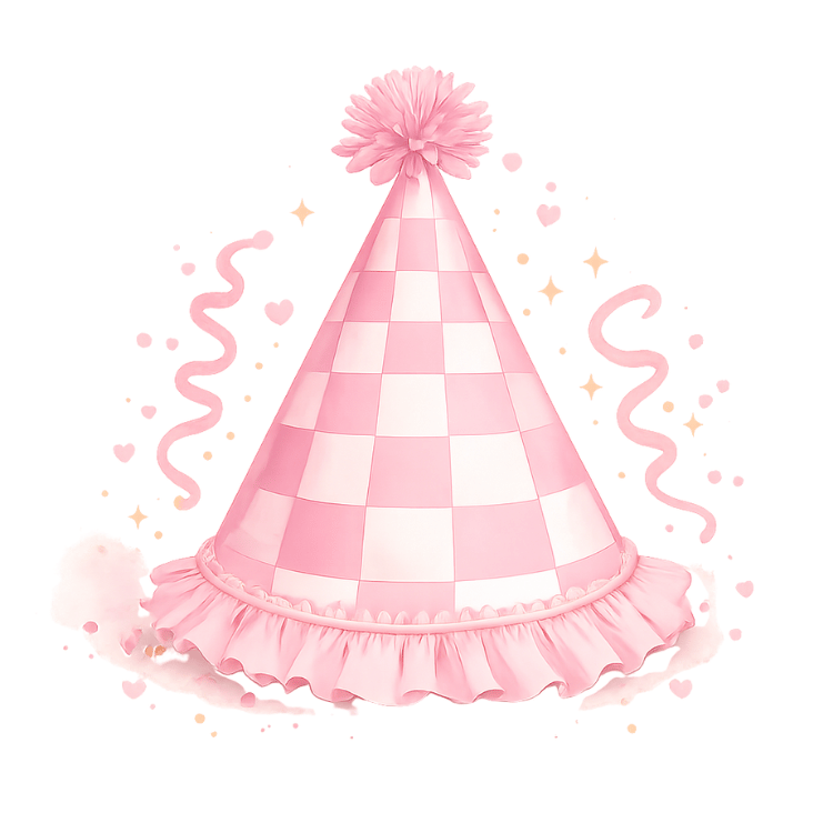 Free Pink Party Hat Clipart for Baby Shower Girl