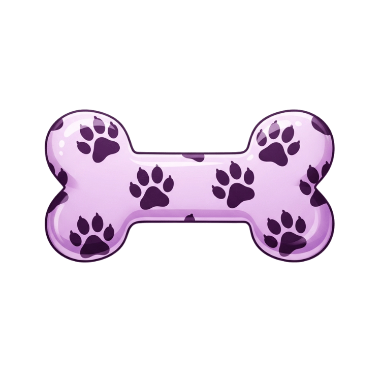 Free Purple Paw Print Dog Bone Clipart
