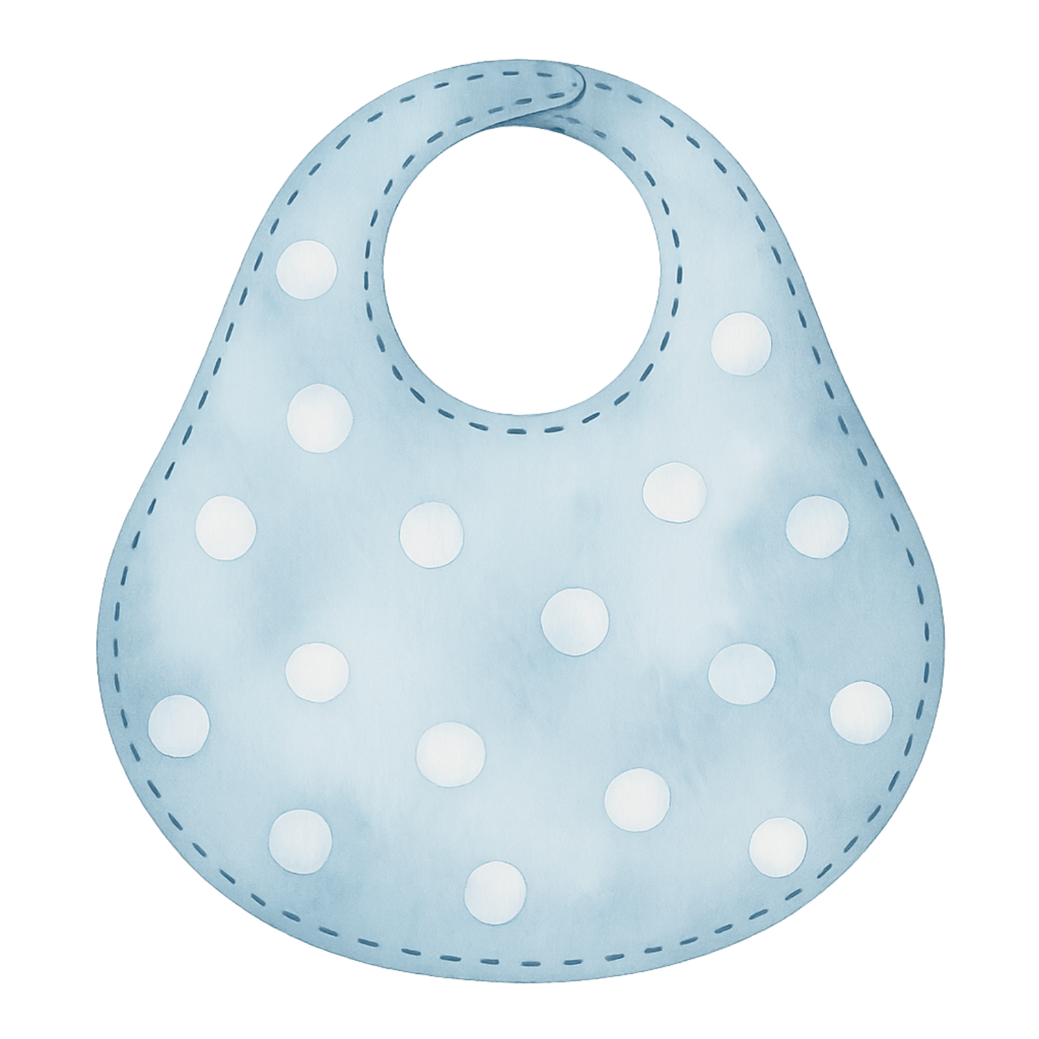 Free Watercolor Baby Bib Clipart – Blue Polka Dots