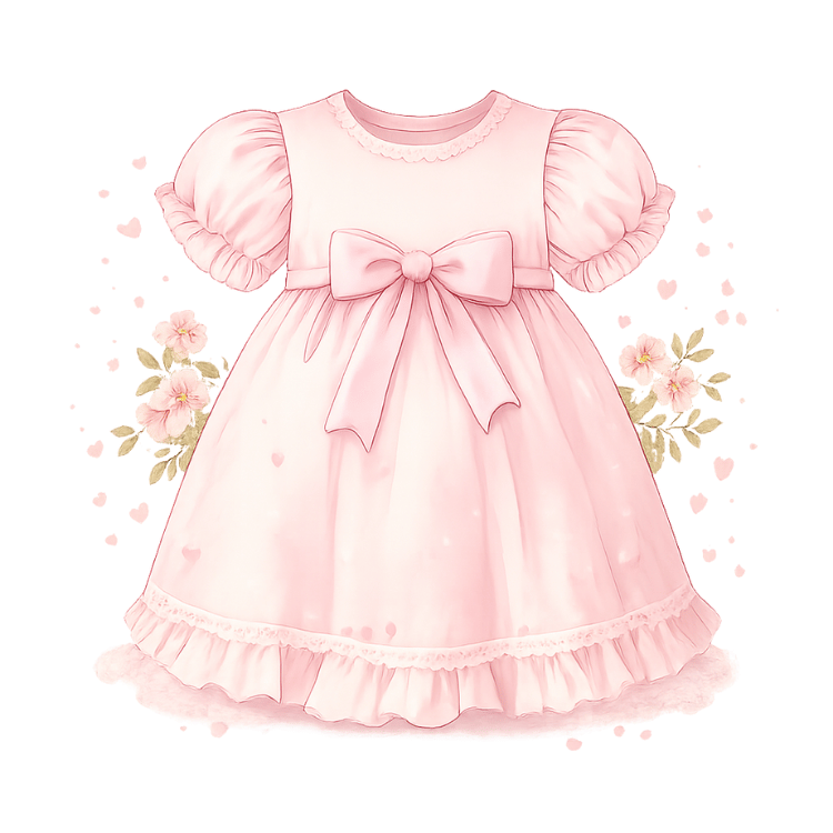Free Pink Baby Girl Dress Clipart for Baby Shower