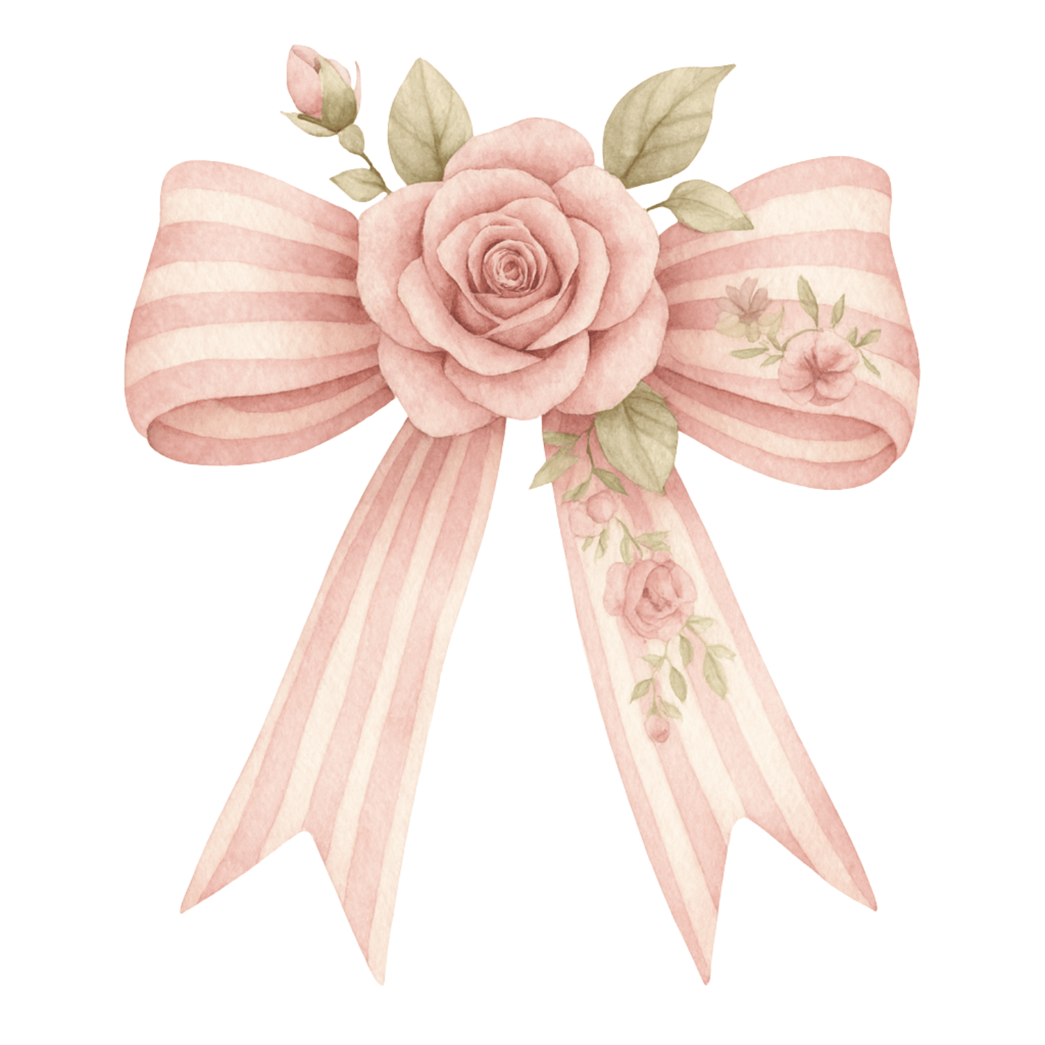 Free Pink Rose Bow Clipart (PNG, 300 DPI)