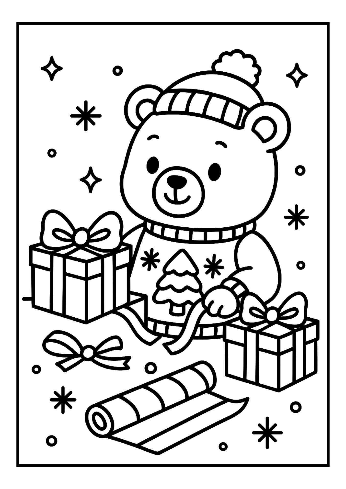 Free Ugly Christmas Sweater Coloring Pages Set (PDF/PNG, 300 DPI)
