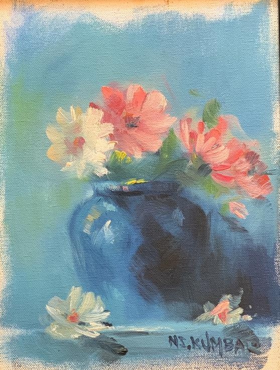 Bloom in a Blue Vase