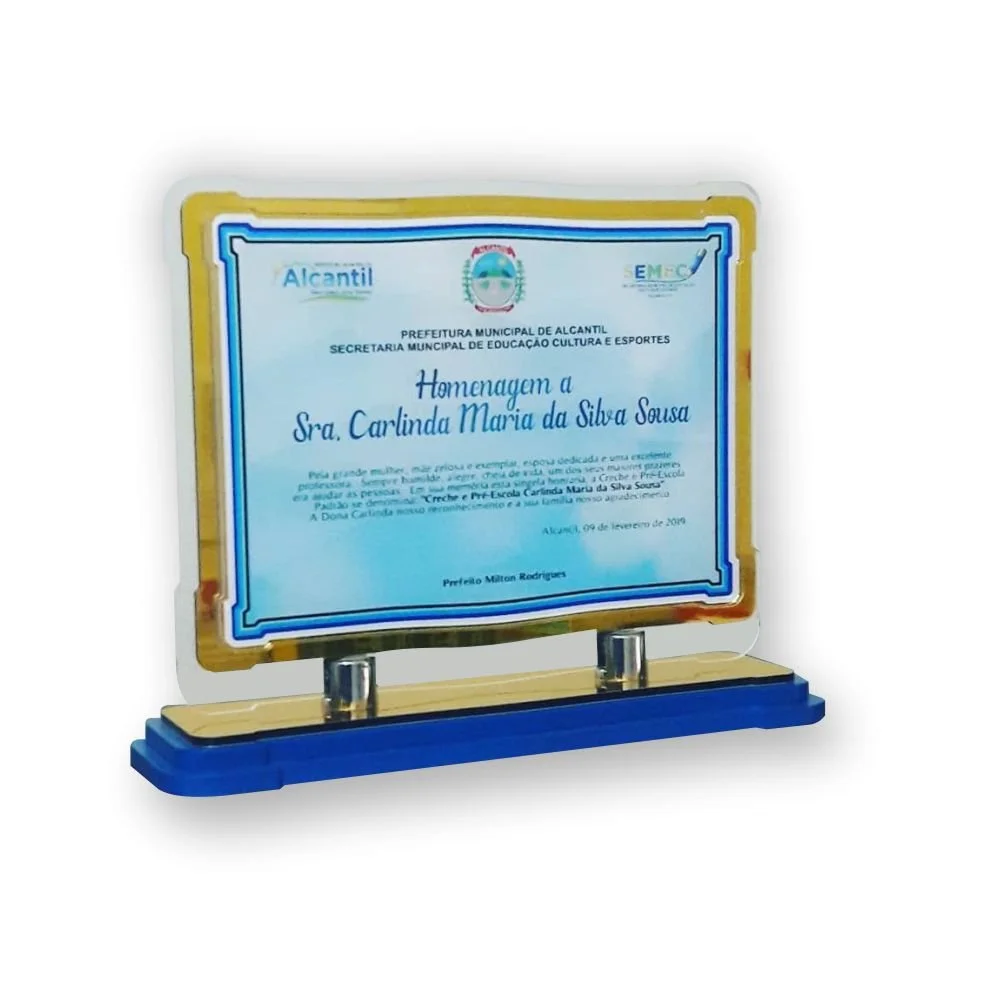 Placa para homenagem - 01