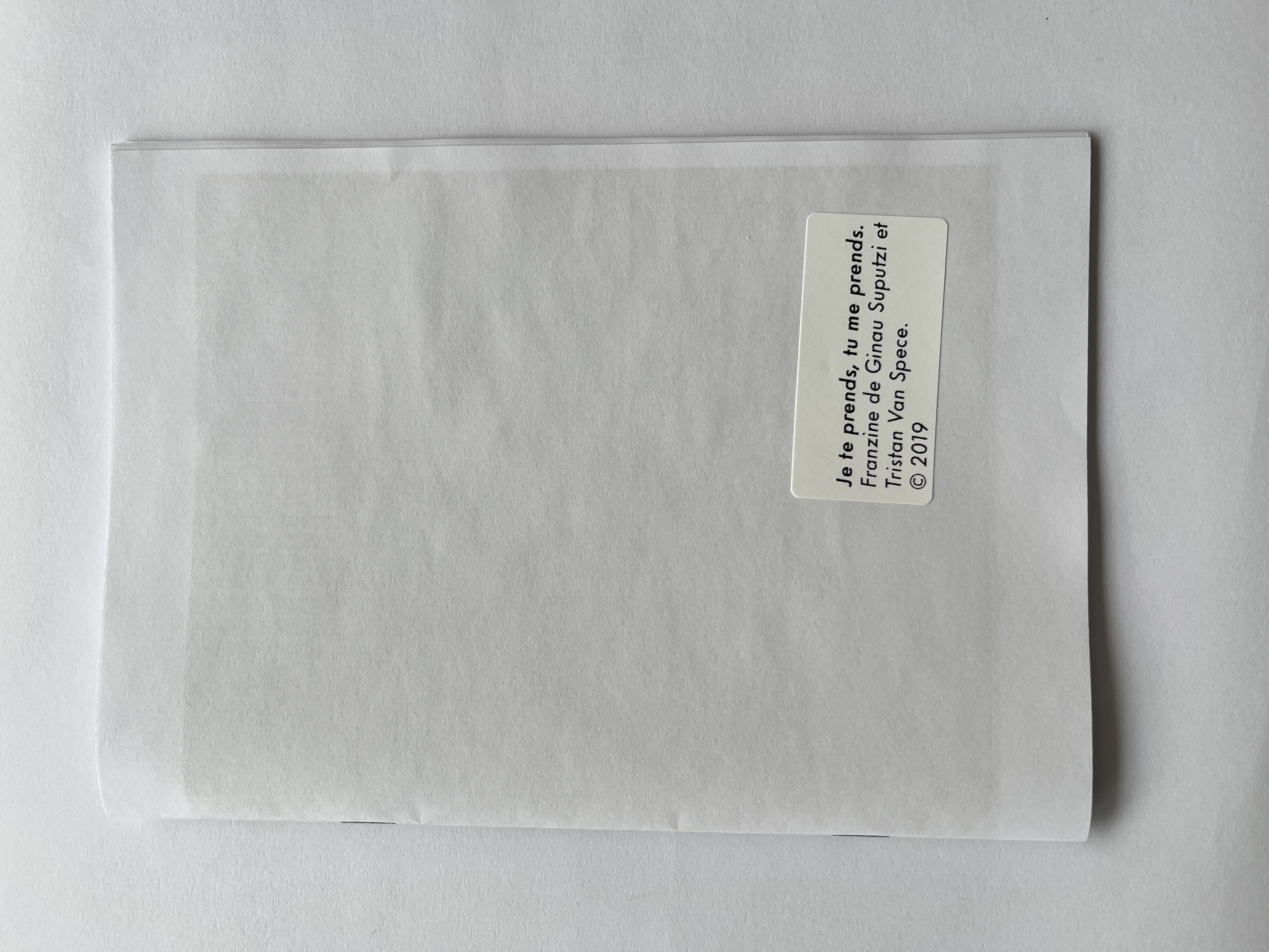 Zine Je te prends, tu me prends