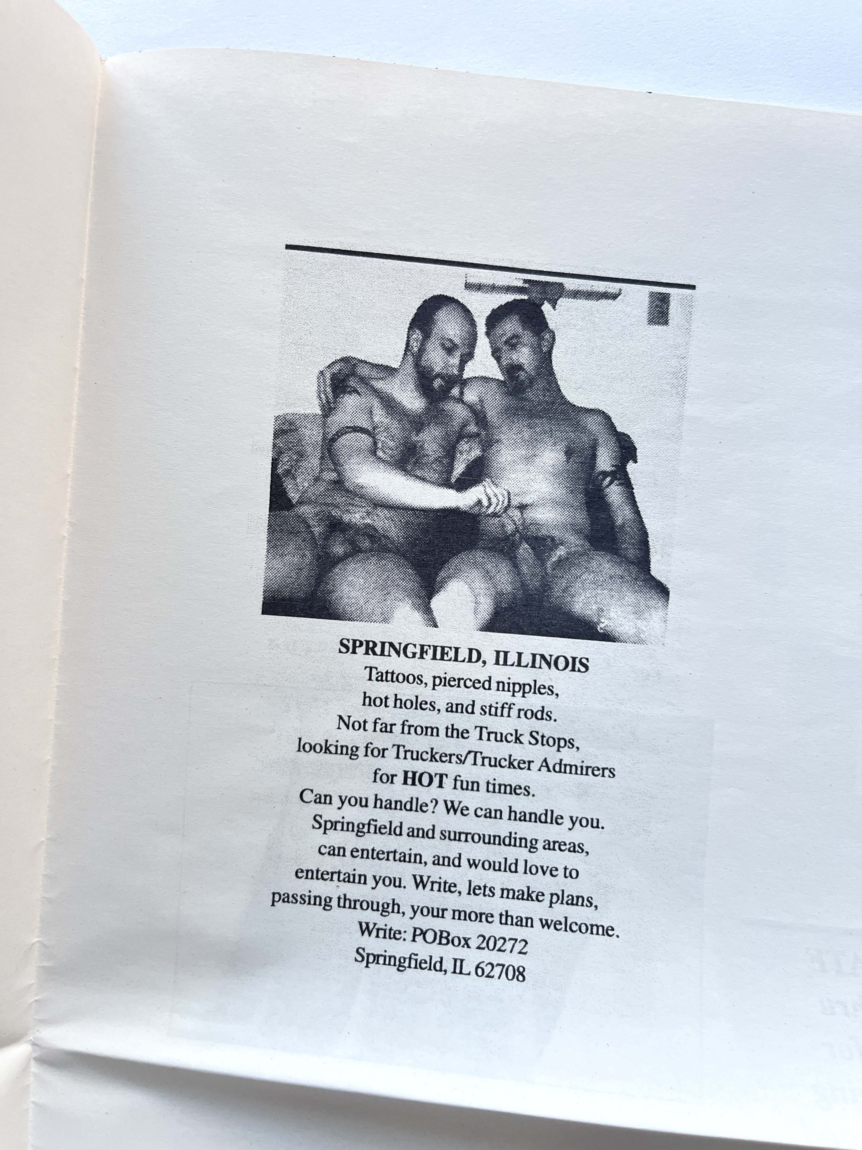 Zine Gay Truckers Classifieds