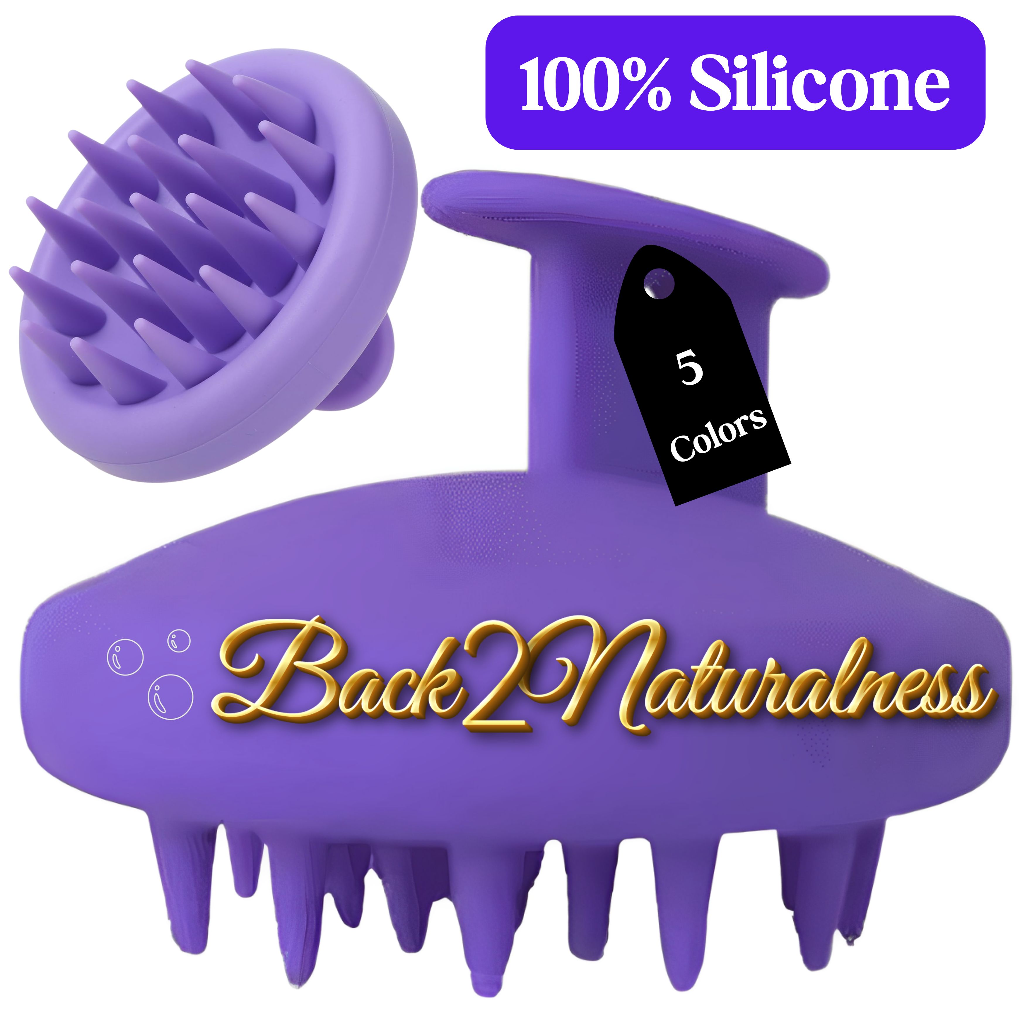 100% Silicone Scalp Massager for Hair Growth -Shampoo Brush 