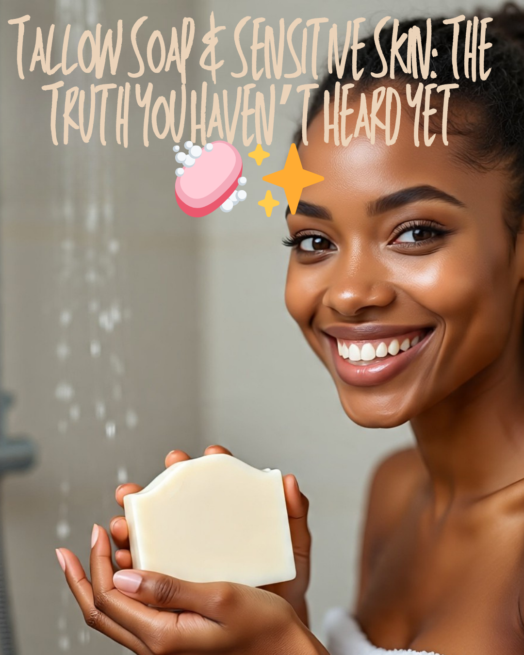 Tallow Soap For Face and Body - 3 Bars- Grass-Fed, Natural