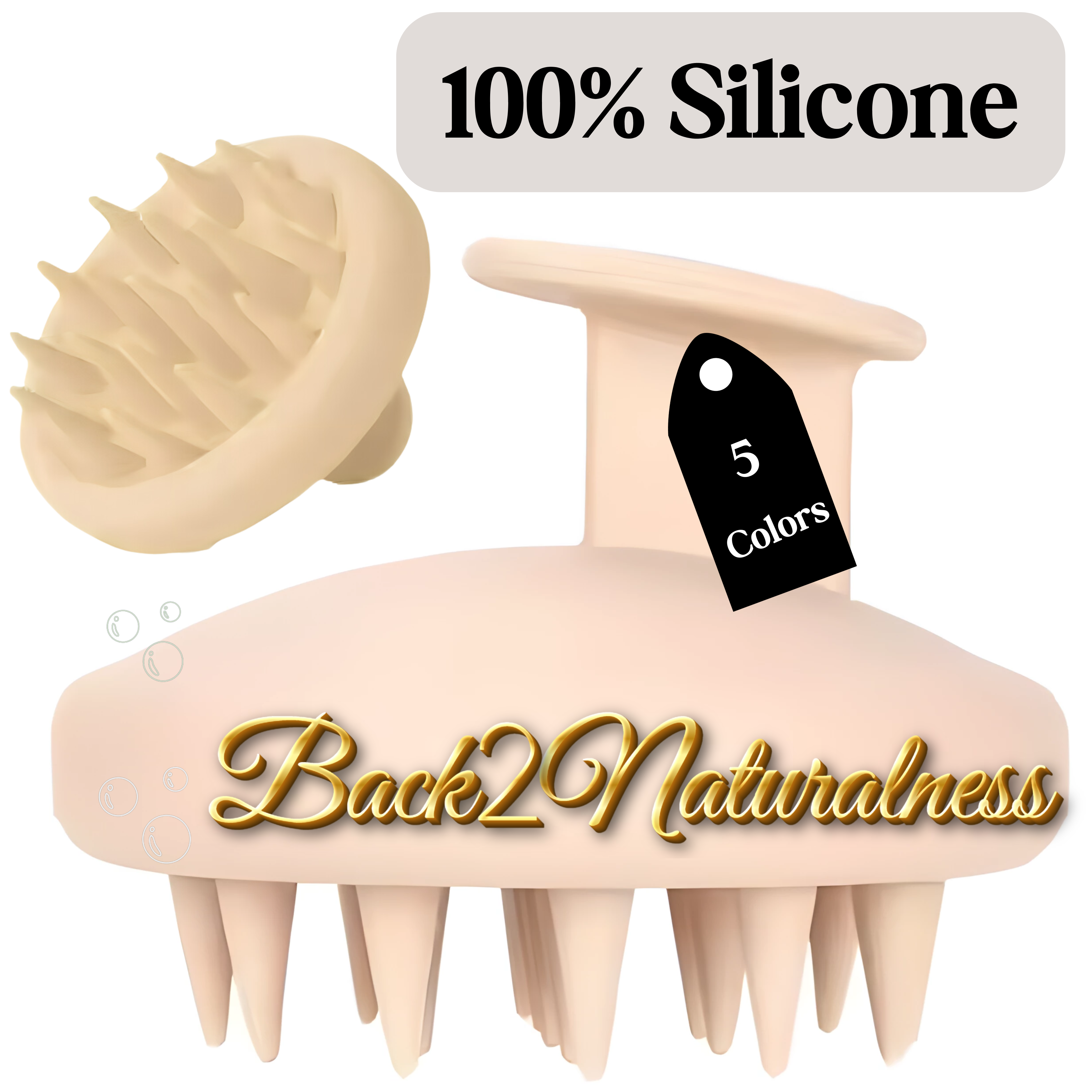 100% Silicone Scalp Massager for Hair Growth -Shampoo Brush 