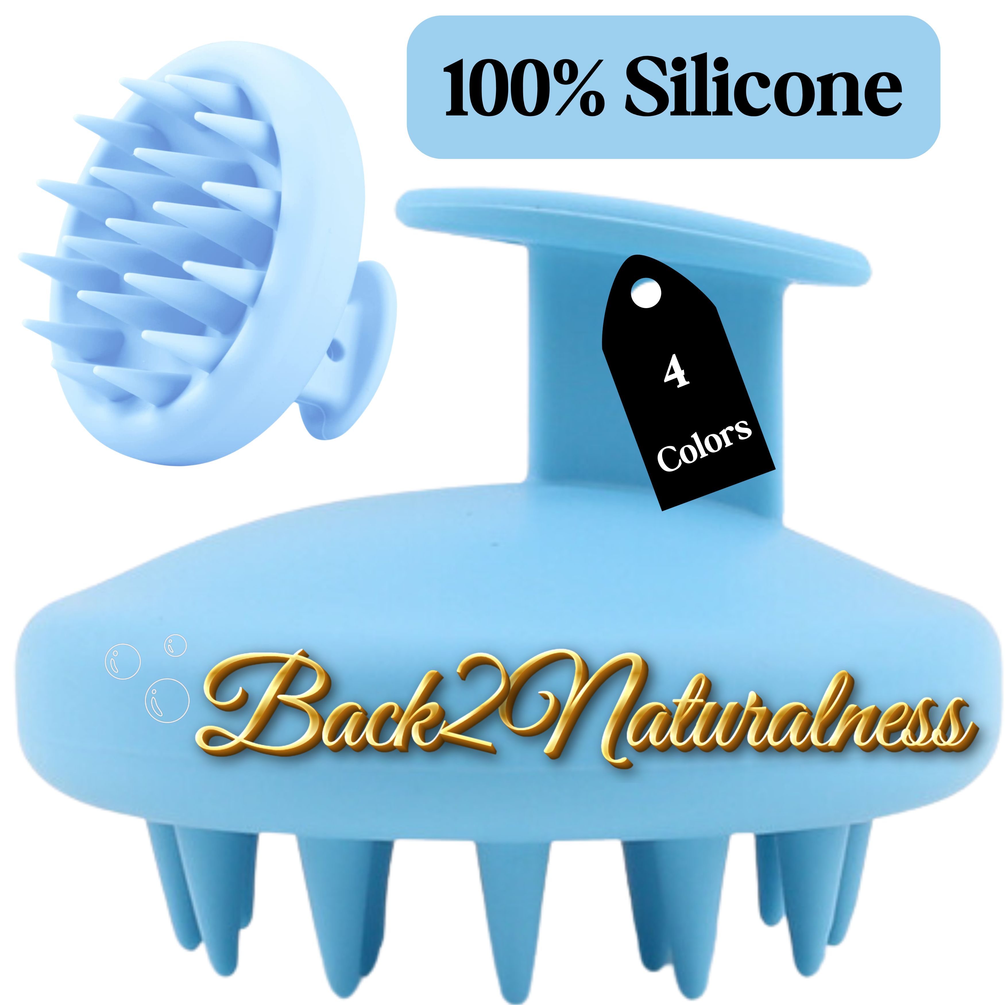 100% Silicone Scalp Massager for Hair Growth -Shampoo Brush 