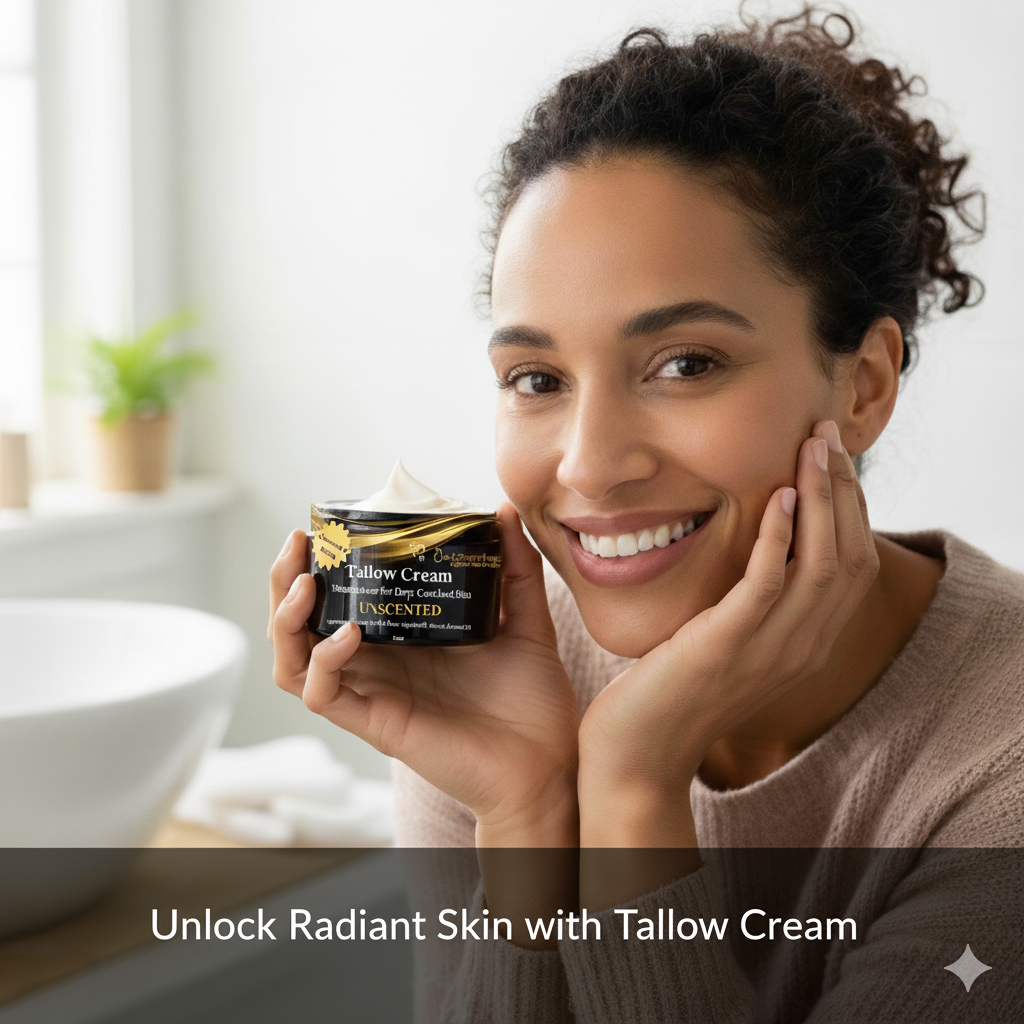 Tallow Cream for Face and Body- For Ultra-Dry Skin - Moisturizing Cream 