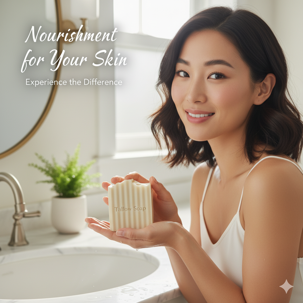 Nourishing Tallow Soap Bar – Gentle Care for Face & Body (1 Bar)