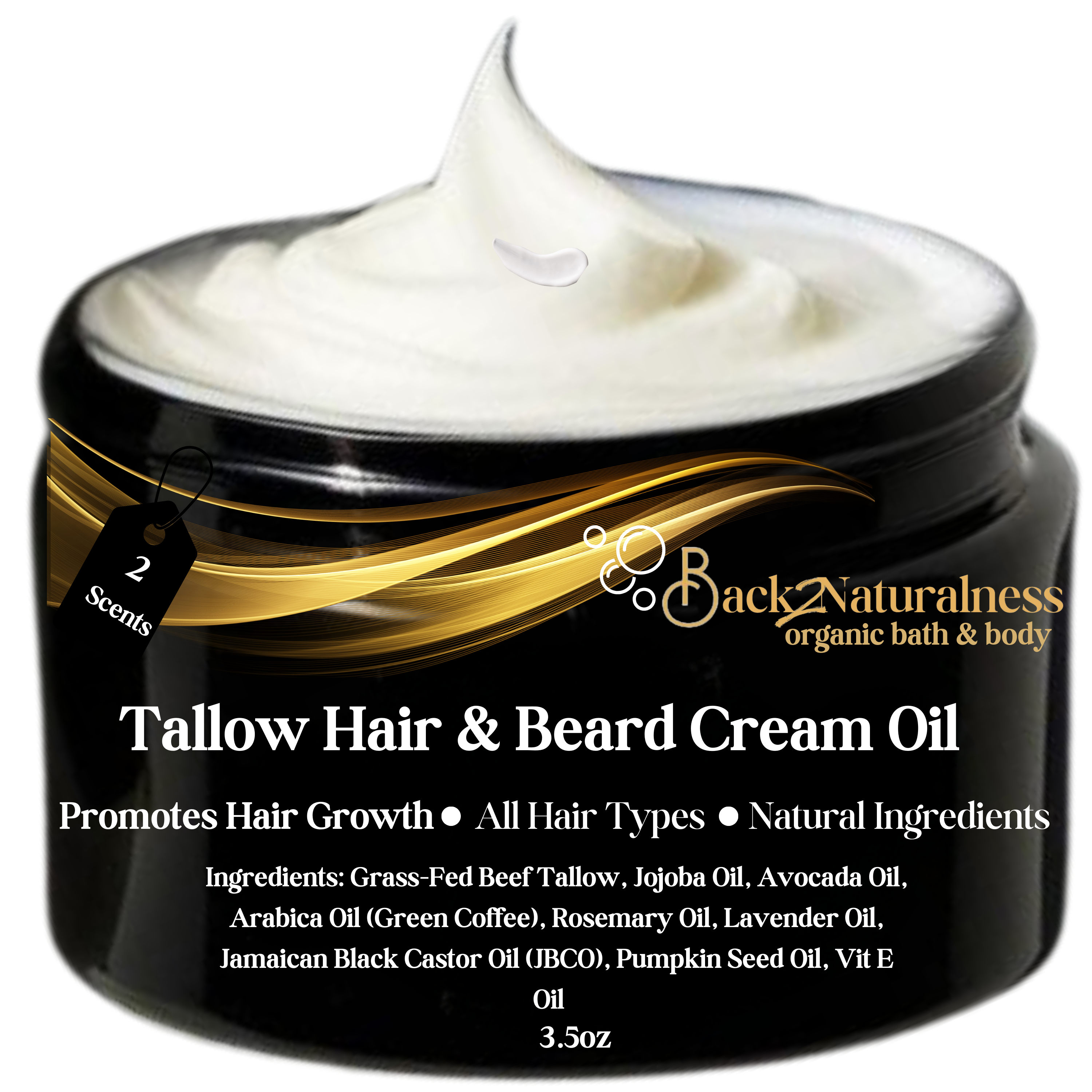 Tallow Hair Growth Cream Oil – Deep Conditioning Mask & Balm (3.5 oz)