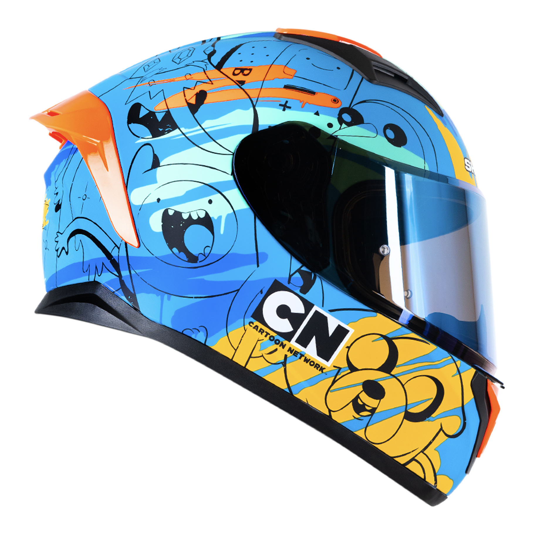 Casco Shaft SH582SP azul hora de aventura Cartoon talla S cerrado