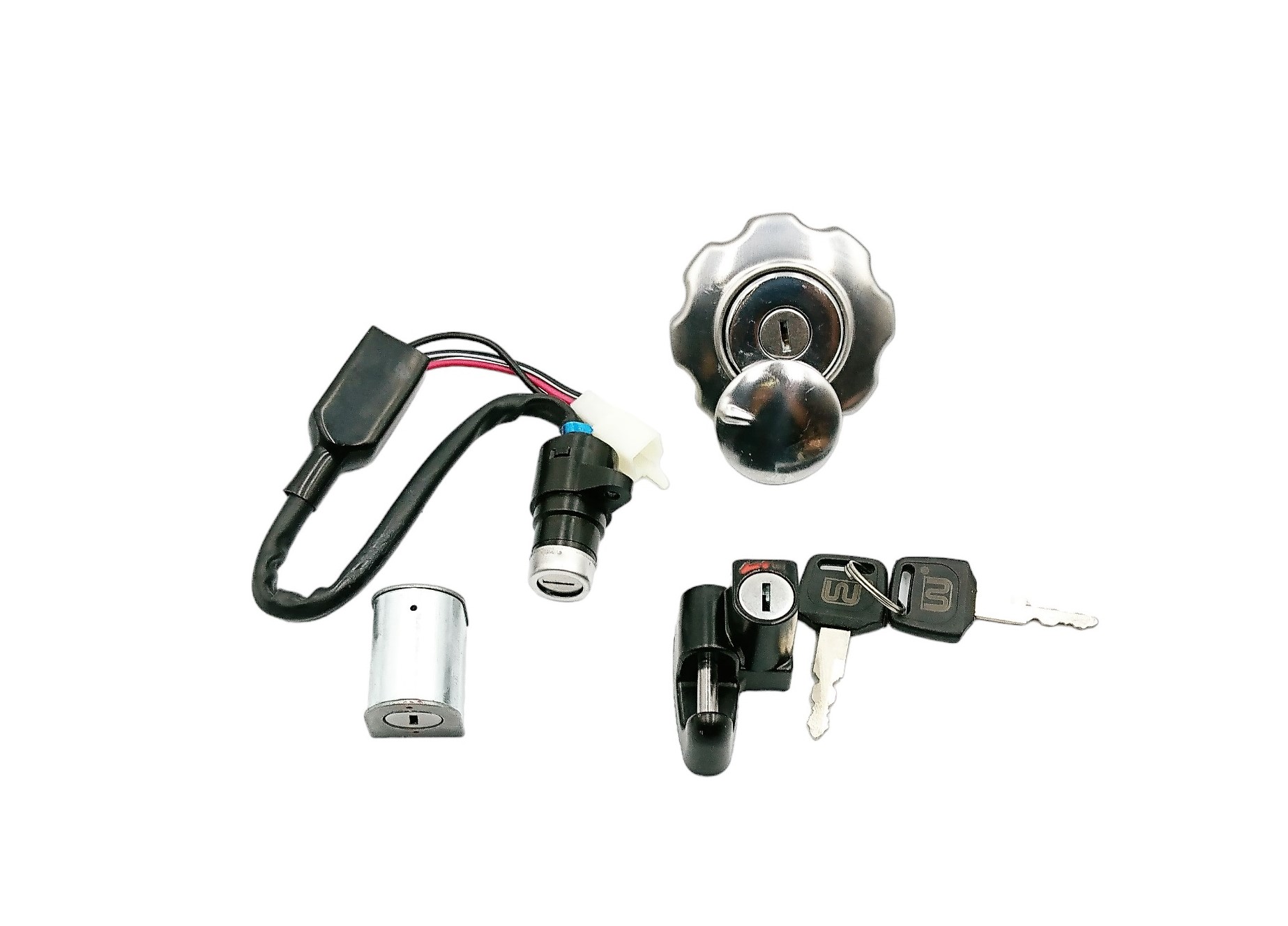 Interruptor de encendido (switch) con llave y tapon (set) para Italika FT 125, marca WSTD