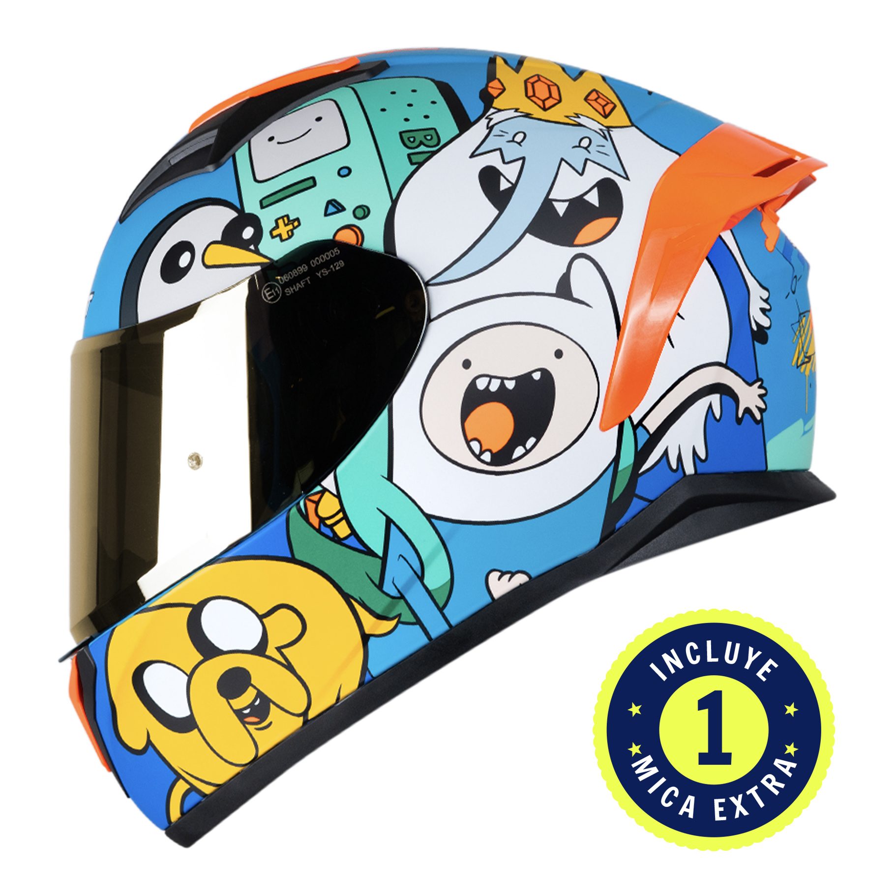 Casco Shaft SH582SP azul hora de aventura Cartoon talla S cerrado