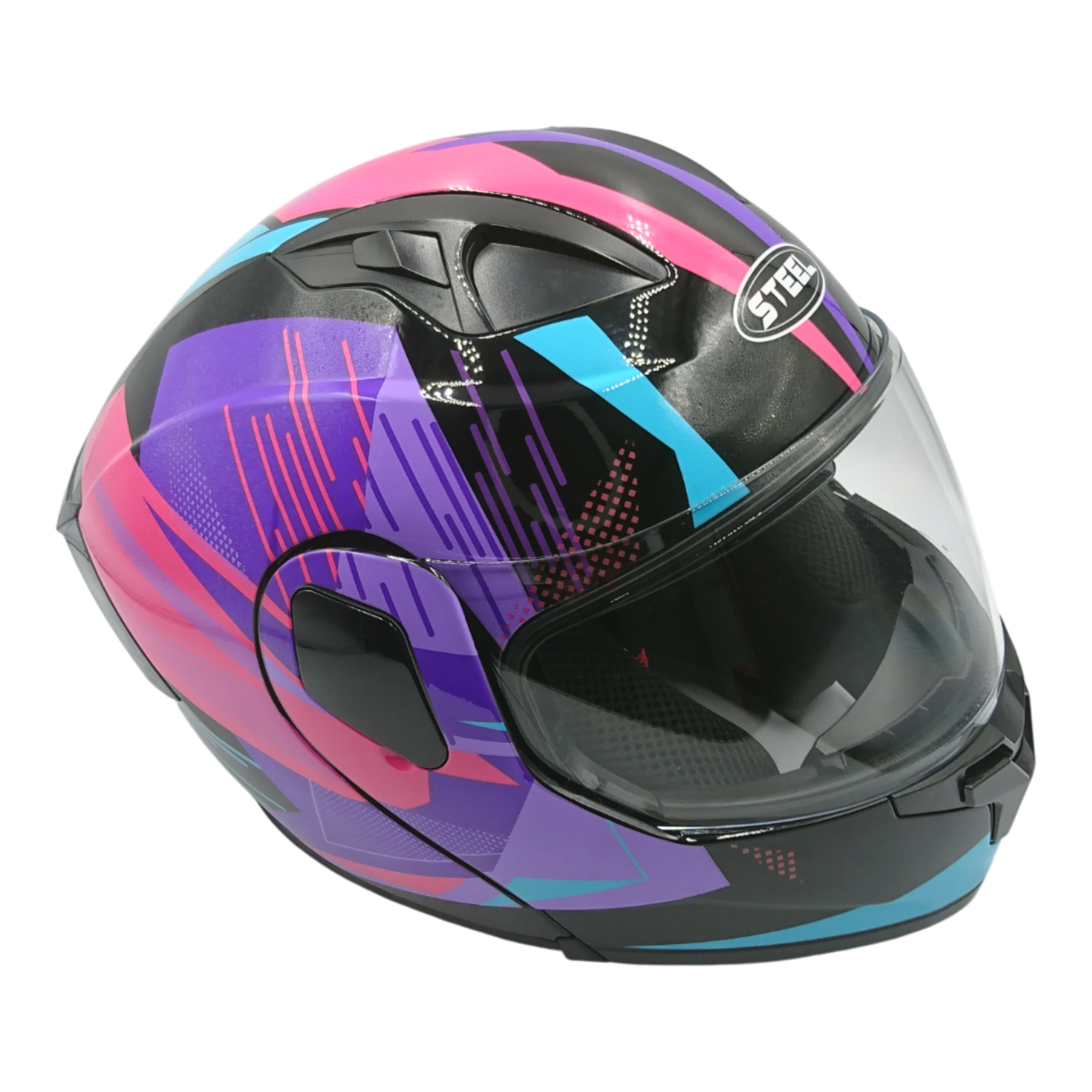 Casco marca Steel Abatible,multicolor, talla S.