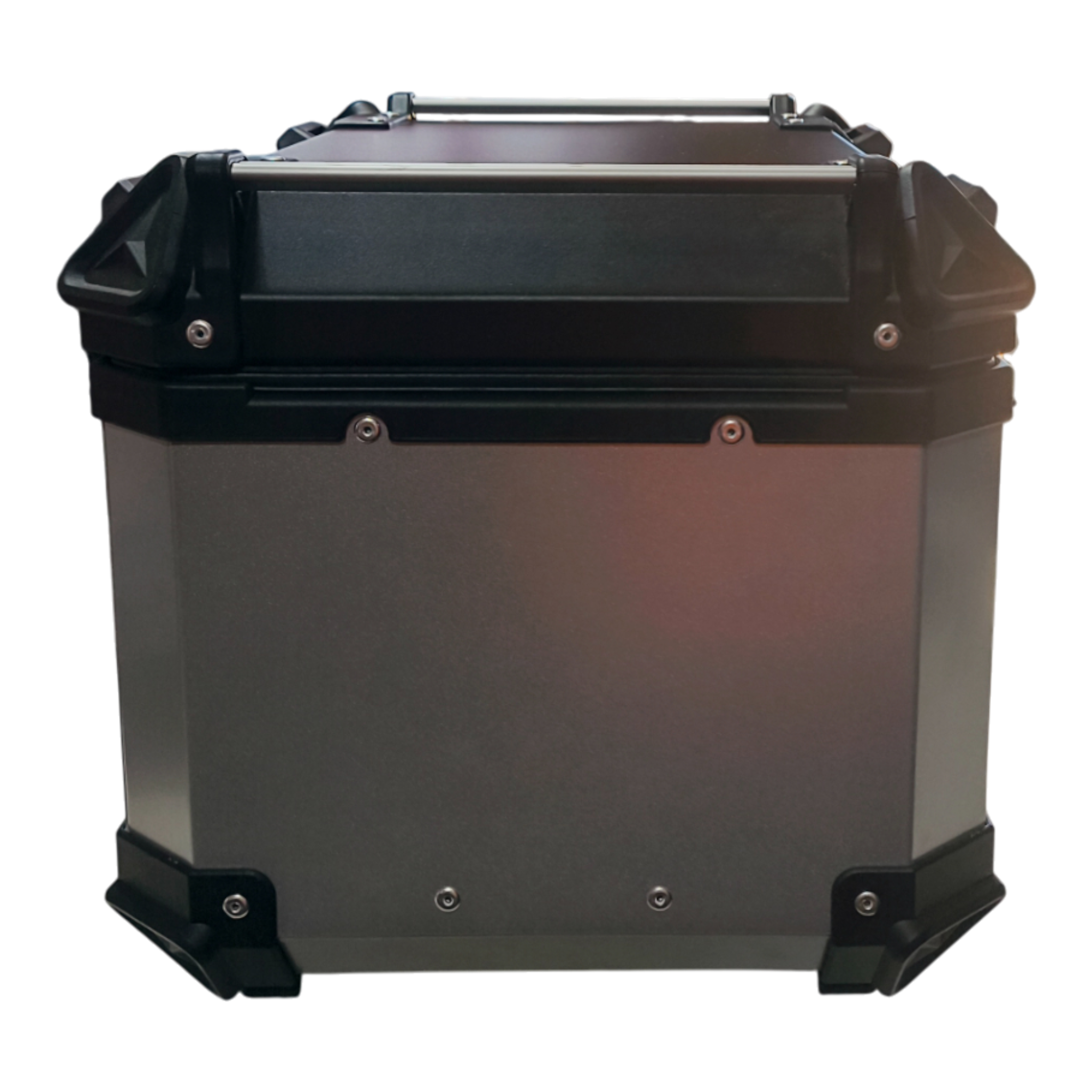 Caja maletera de 50L de aluminio, incluye tornillería, marca Steel