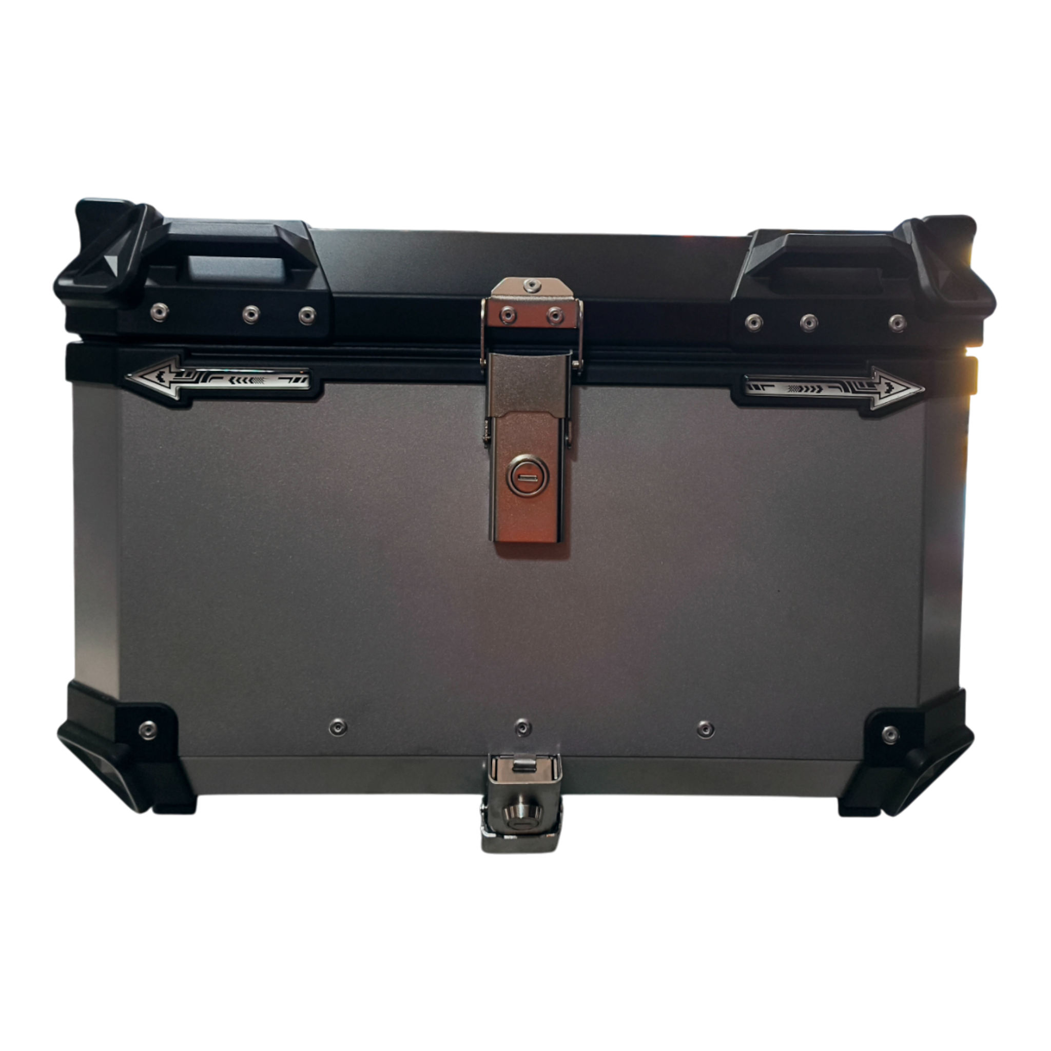 Caja maletera de 50L de aluminio, incluye tornillería, marca Steel