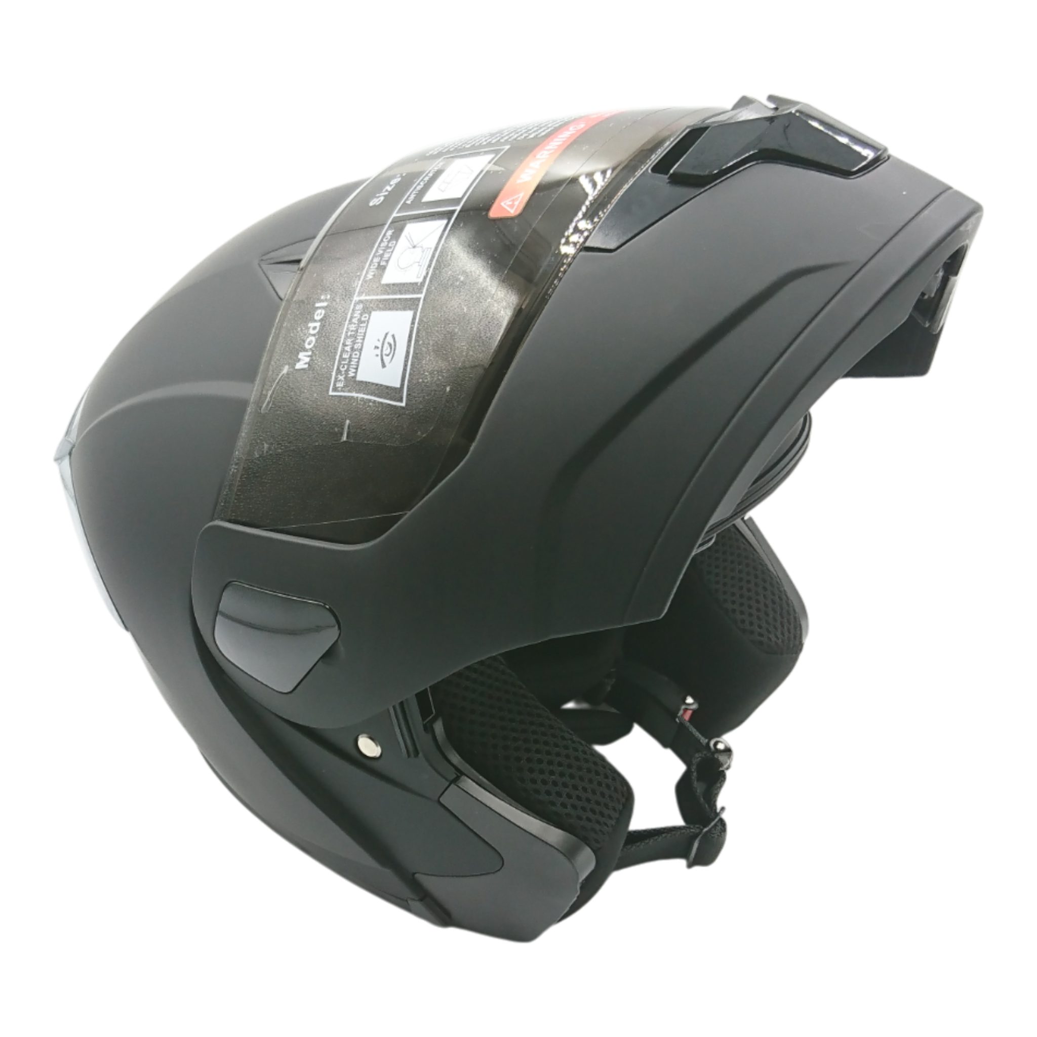 Casco marca Steel Abatible, liso, color negro mate varias tallas.