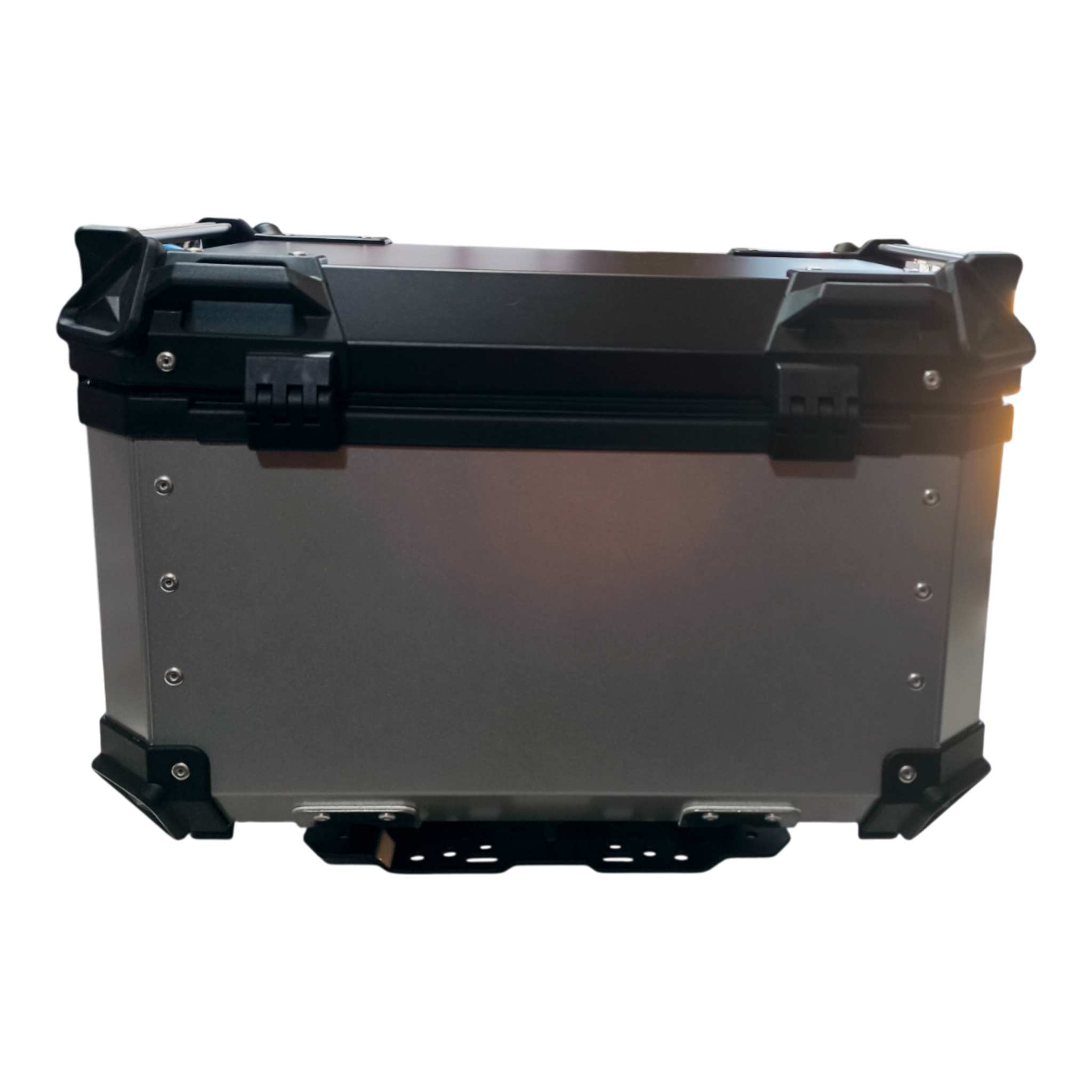 Caja maletera de 50L de aluminio, incluye tornillería, marca Steel