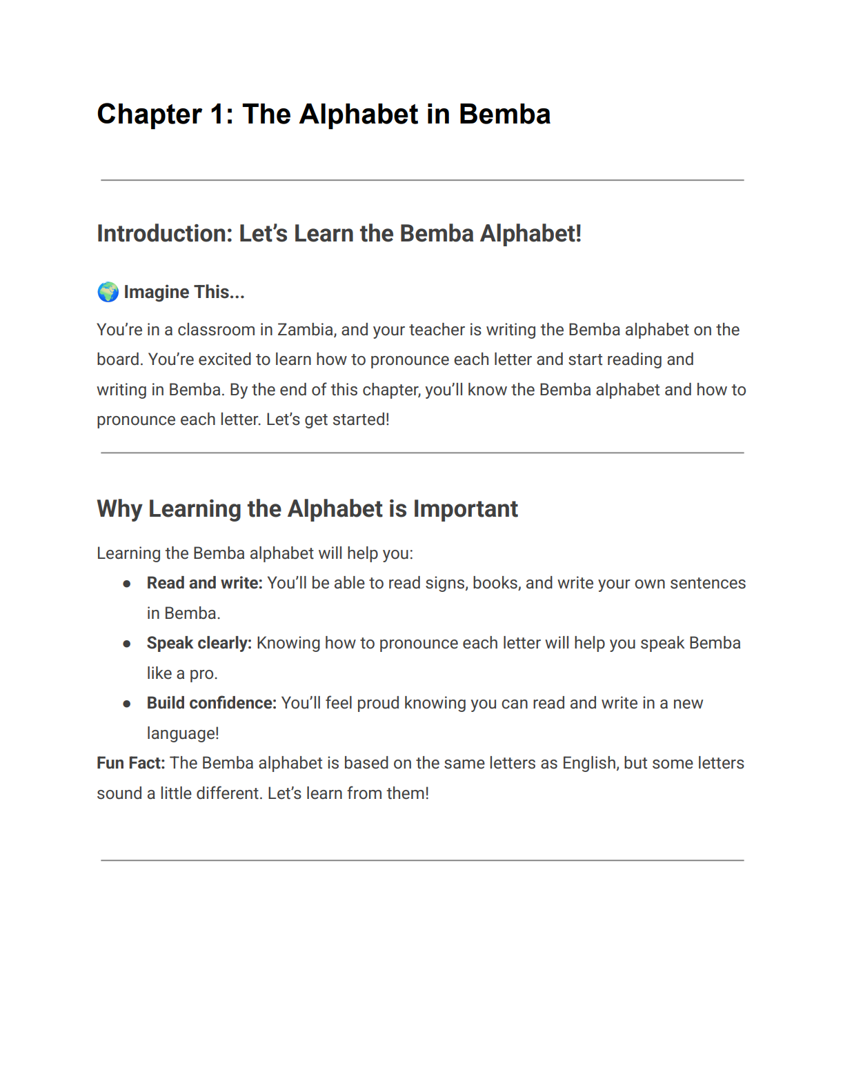 Learning Bemba In 10 Easy Lessons