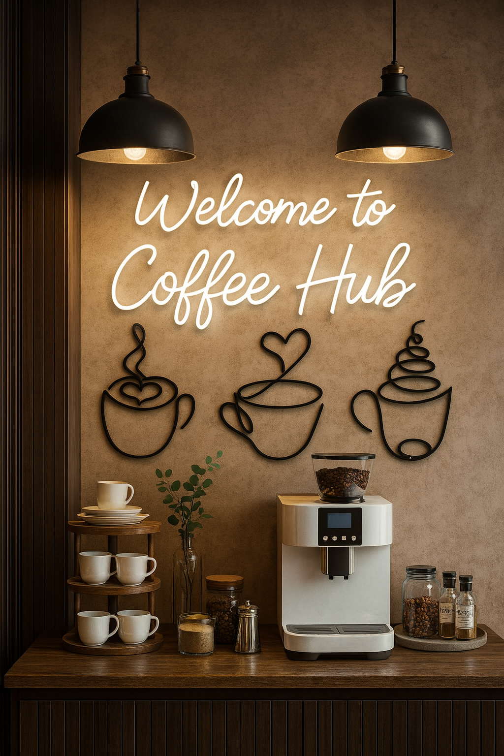 Decoración de pared 3 tazas de café