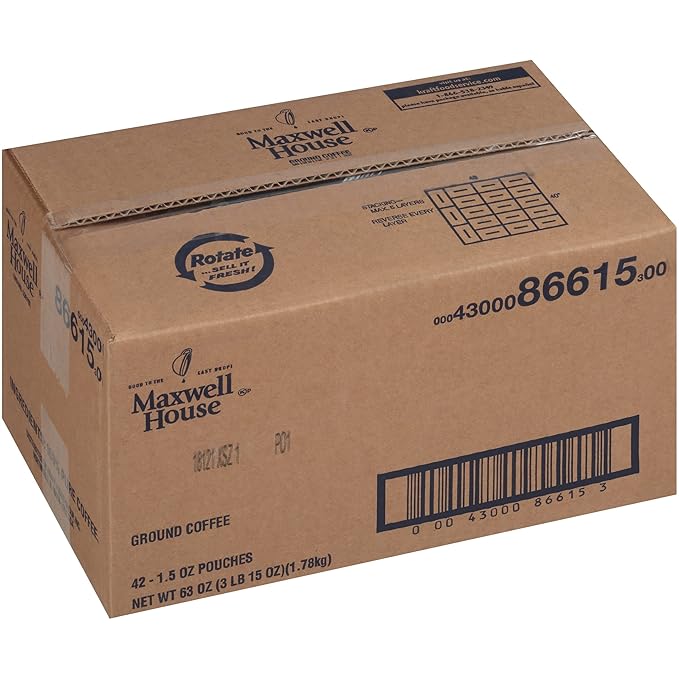Maxwell House Ground Coffee Packets, Regular Roast 1.5 oz.