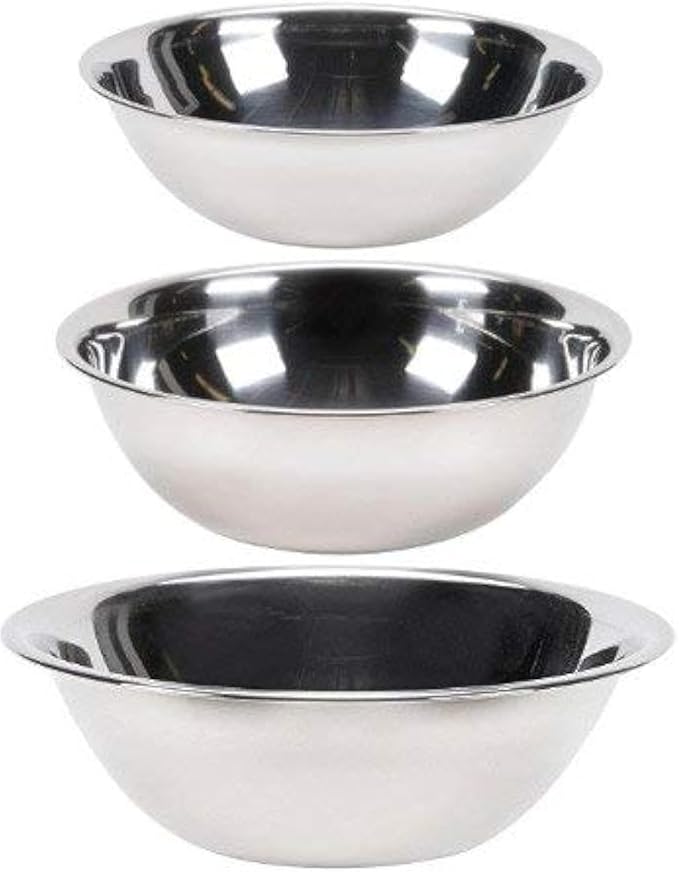 Vollrath Set of 3 Mixing Bowls: 4-Quart, 5-Quart and 8-Quart