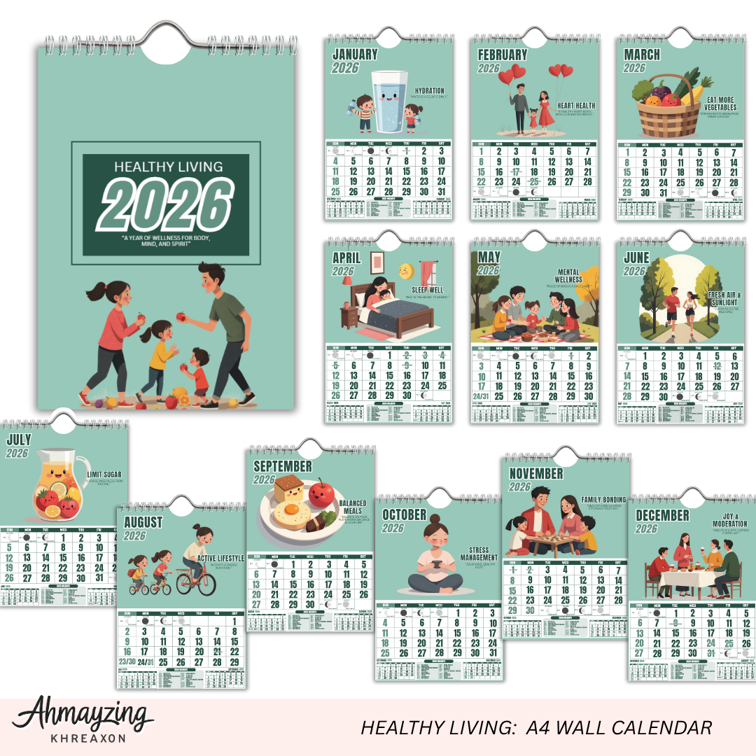 8 Themes A4 Wall Calendars 