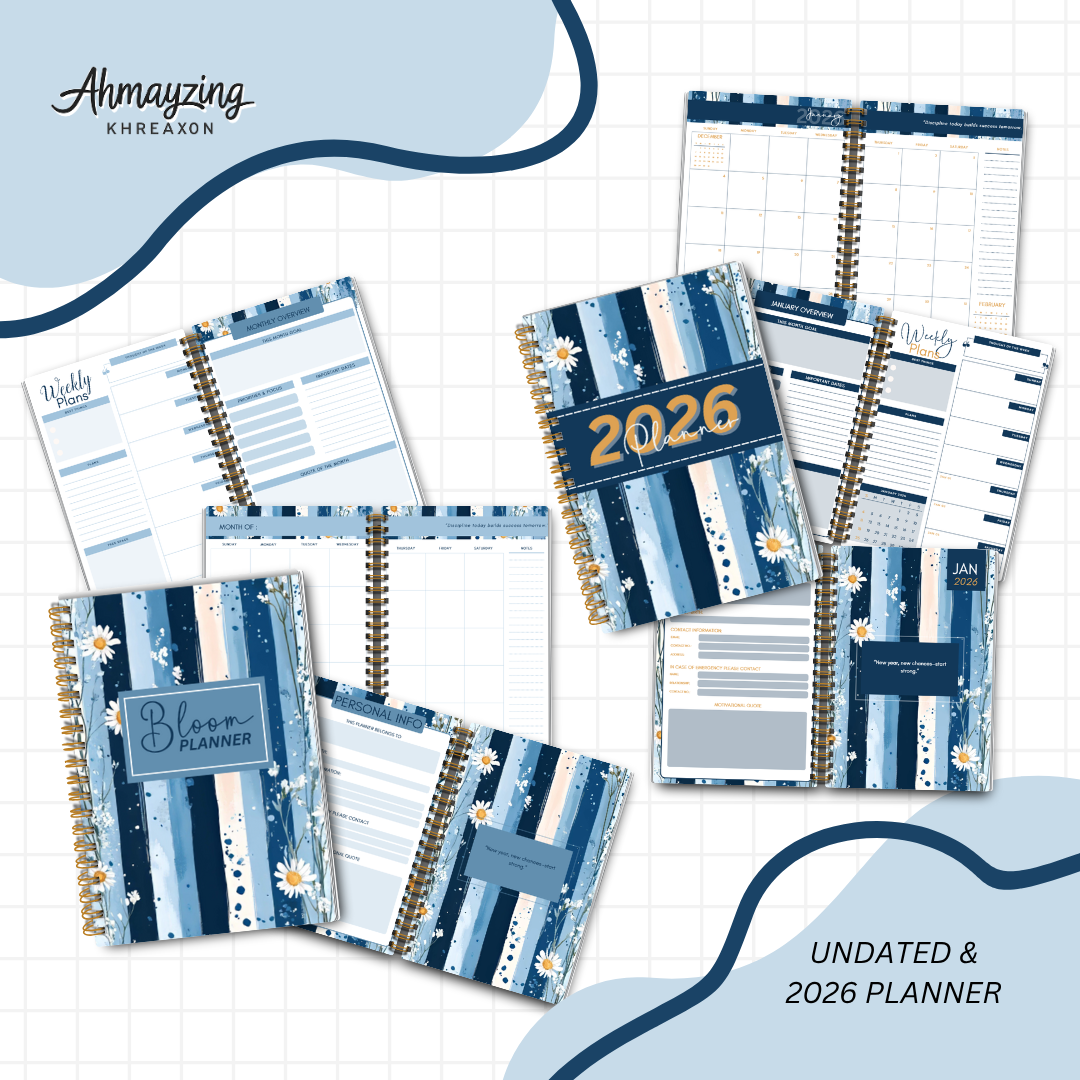 12 Sets 2026 & Bloom Undated Planner — Editable Canva Template (Rebrand & Resell License)