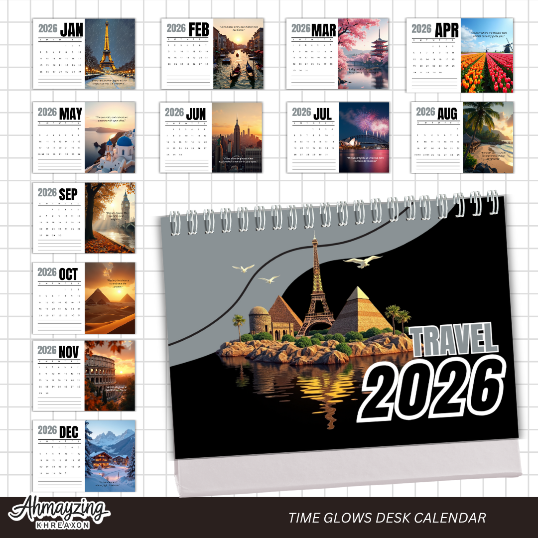 8 Themes A4 Wall Calendars 